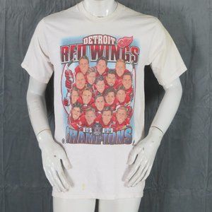 Detroit Red Wings Shirt (VTG) - 1998 Team Cartoon Graphic - Men's Medium